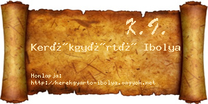 Kerékgyártó Ibolya névjegykártya